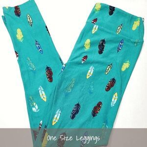 LuLaRoe OS Leggings Feathers NEW